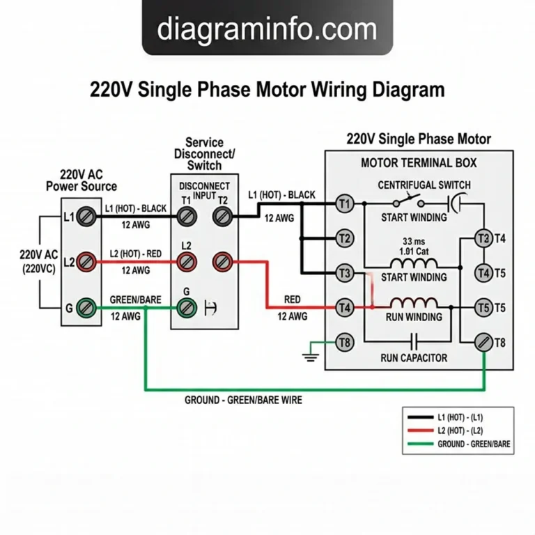 220v single phase motor wiring diagram diagram with labeled components and explanations