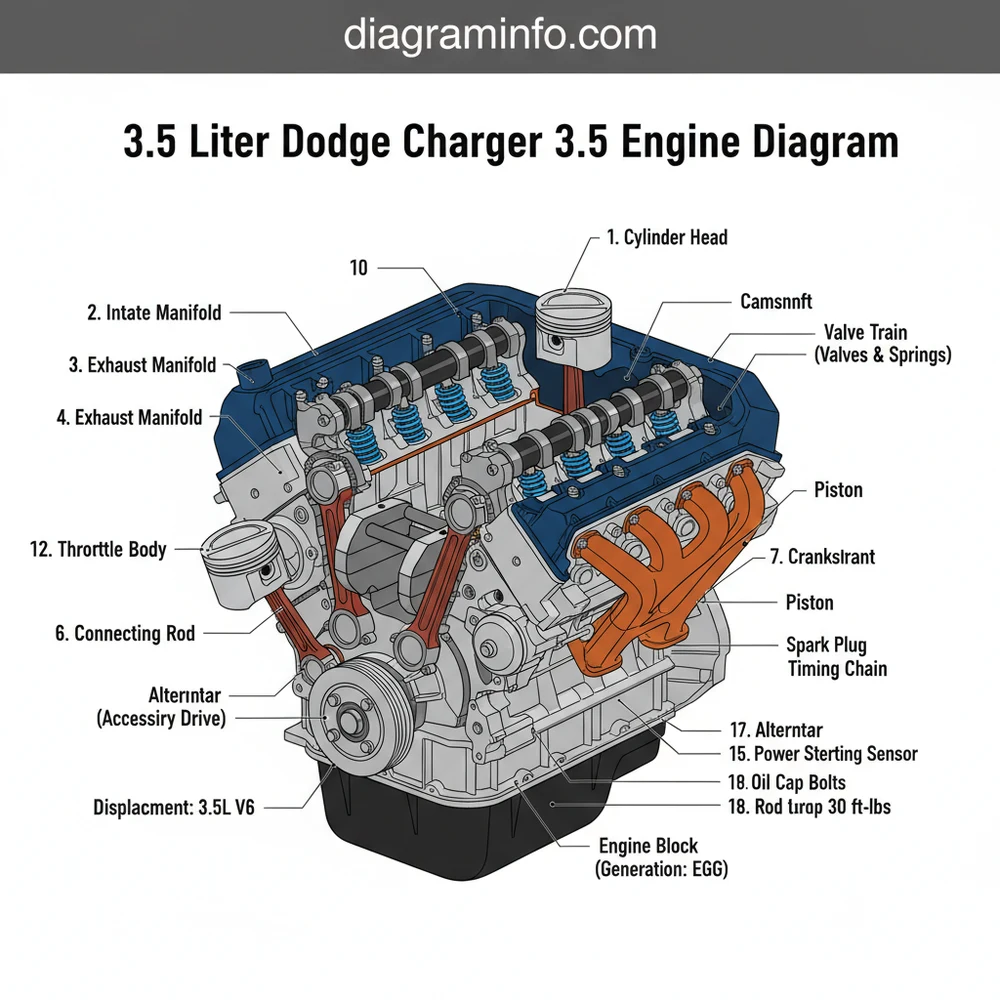 3.5 liter dodge charger 3.5 engine diagram diagram with labeled components and explanations