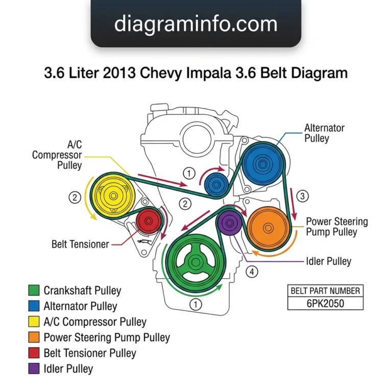 3.6 liter 2013 chevy impala 3.6 belt diagram diagram with labeled components and explanations