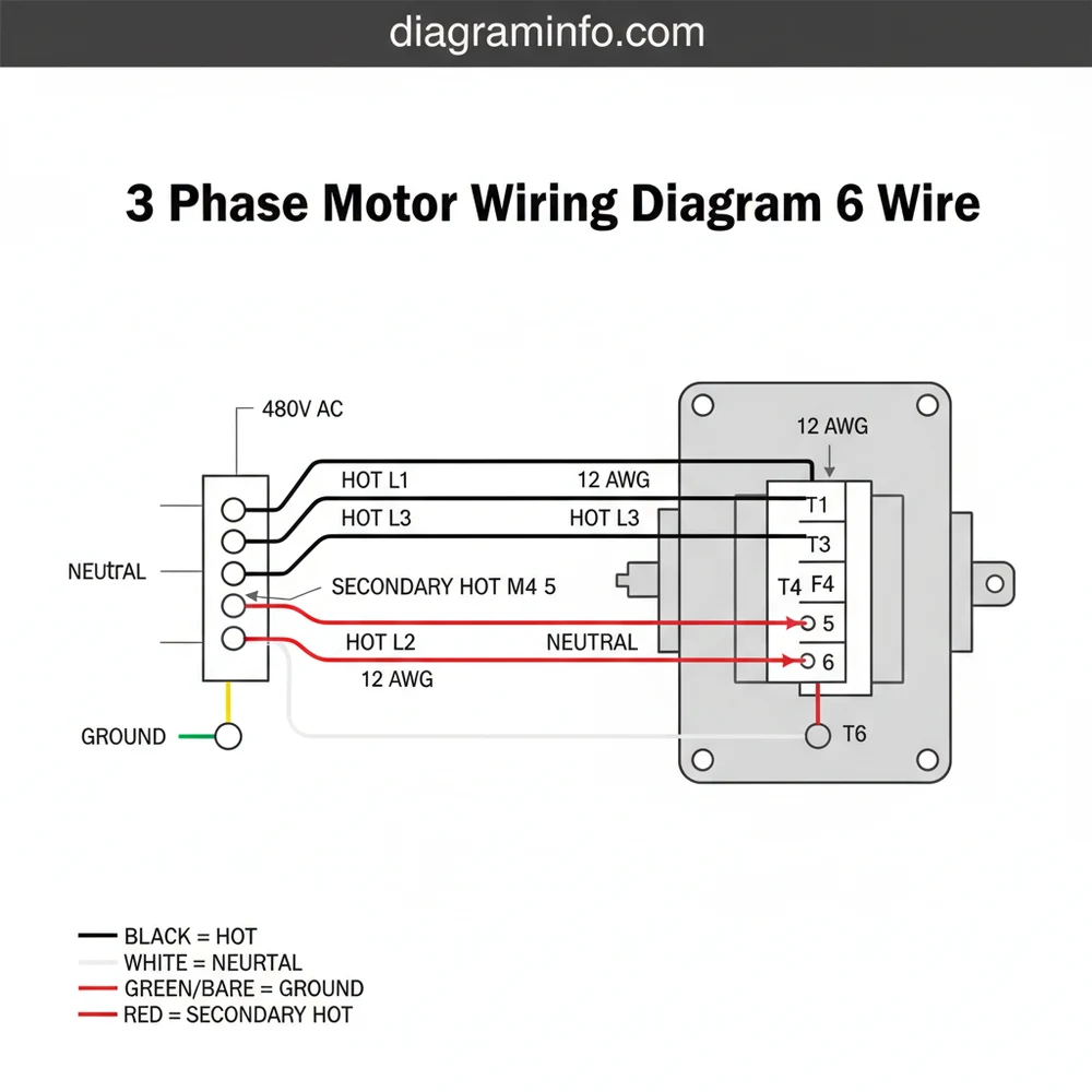 3 phase motor wiring diagram 6 wire diagram with labeled components and explanations