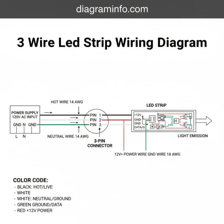 3 wire led strip wiring diagram diagram with labeled components and explanations