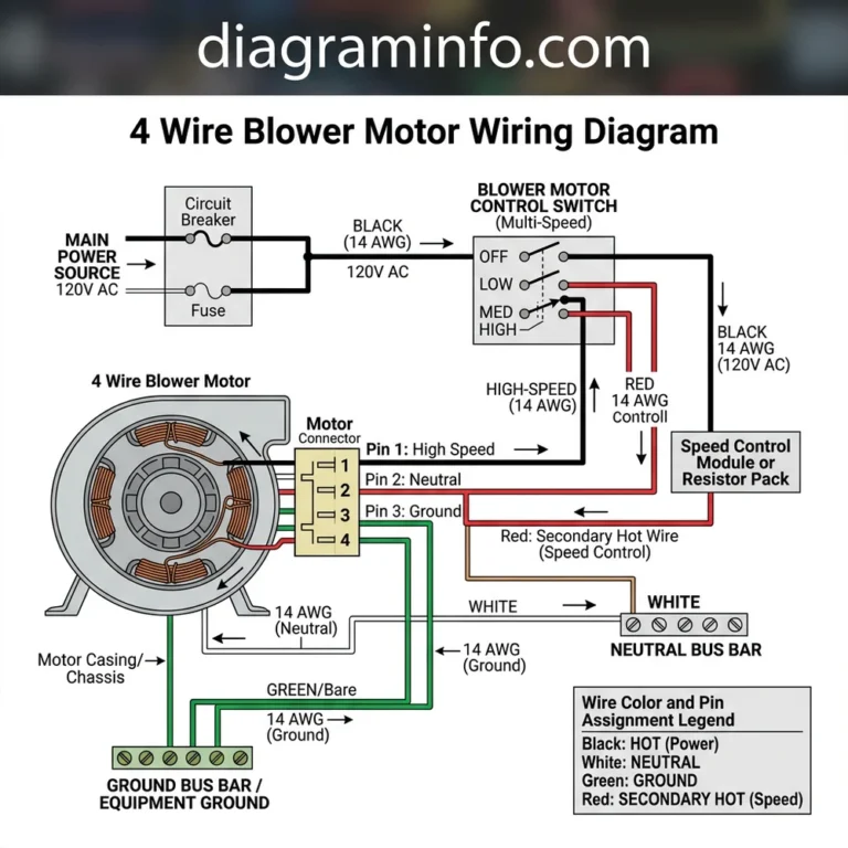 4 wire blower motor wiring diagram diagram with labeled components and explanations