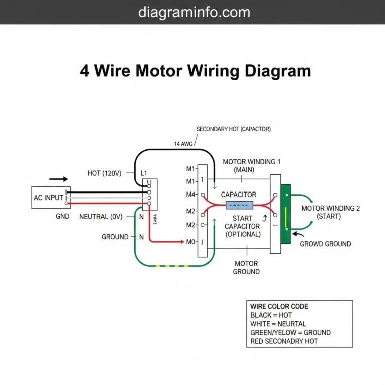 4 wire motor wiring diagram diagram with labeled components and explanations