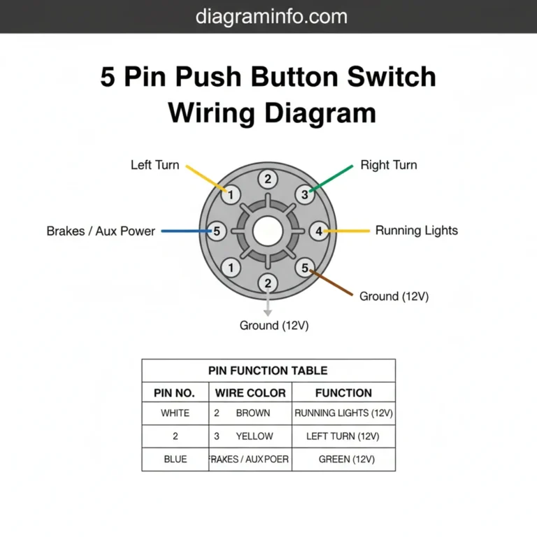 5 pin push button switch wiring diagram diagram with labeled components and explanations