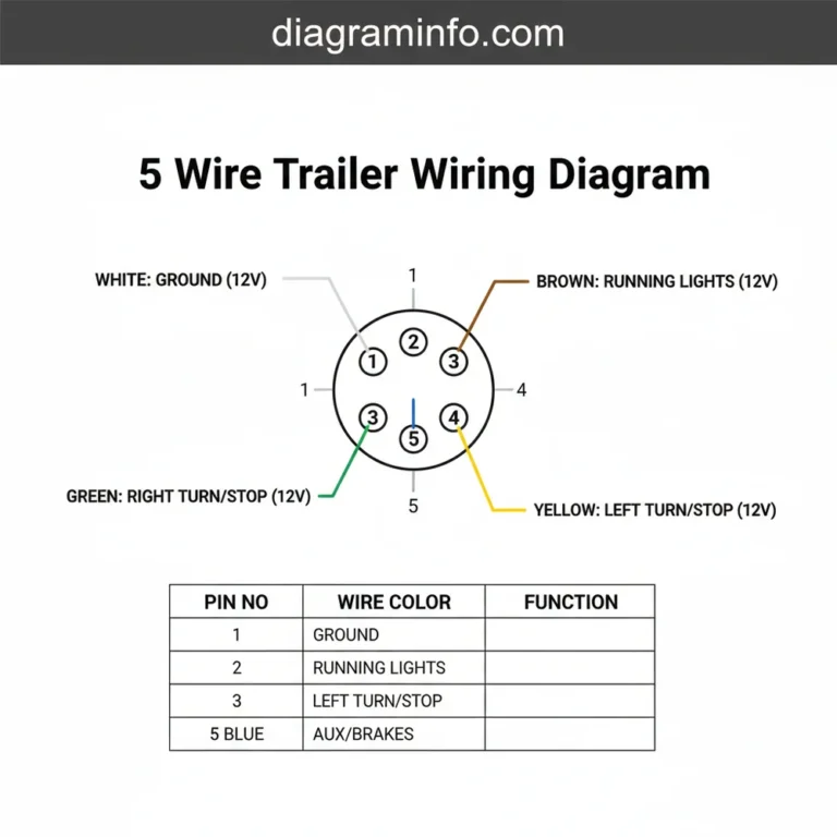 5 wire trailer wiring diagram diagram with labeled components and explanations