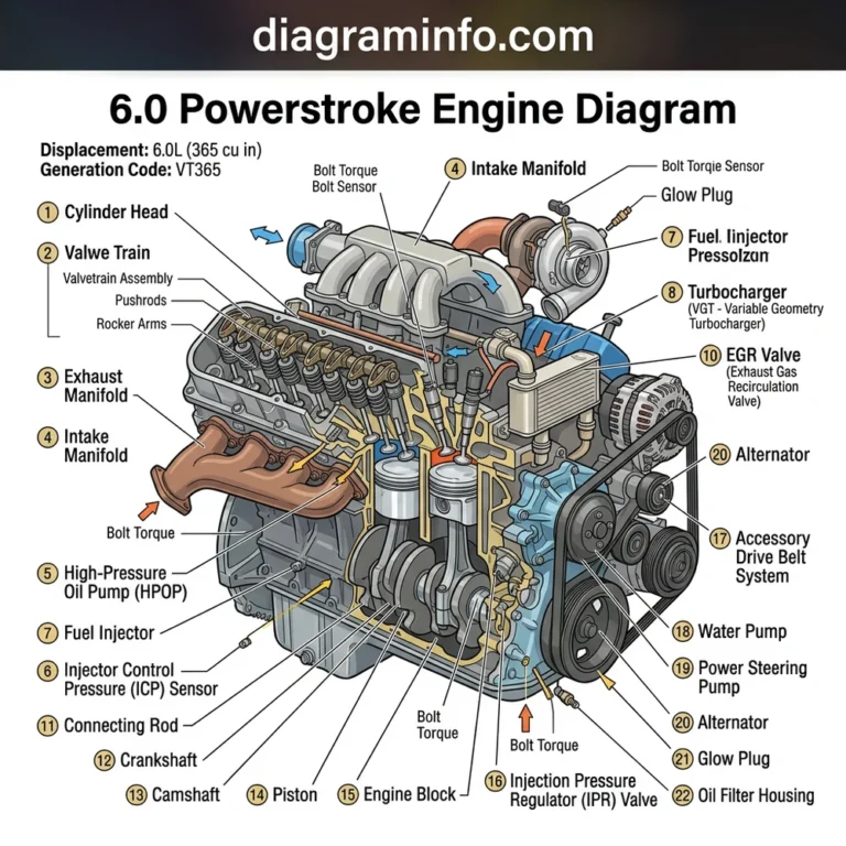 6.0 powerstroke engine diagram diagram with labeled components and explanations
