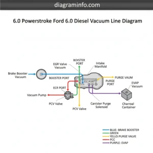 6.0 powerstroke ford 6.0 diesel vacuum line diagram diagram with labeled components and explanations