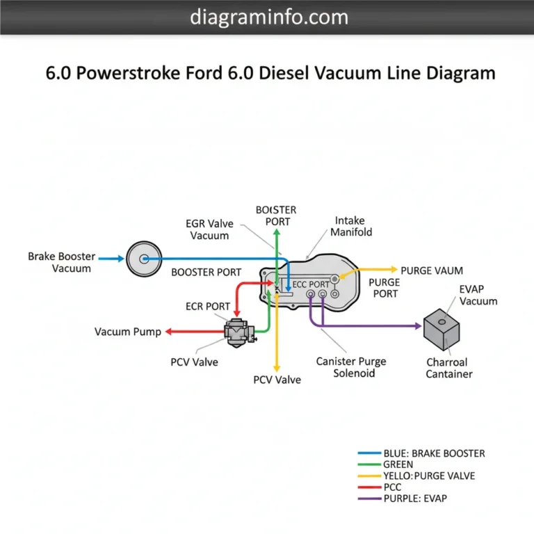 6.0 powerstroke ford 6.0 diesel vacuum line diagram diagram with labeled components and explanations