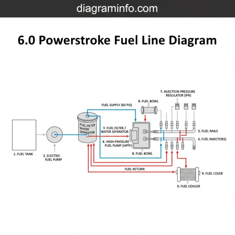 6.0 powerstroke fuel line diagram diagram with labeled components and explanations