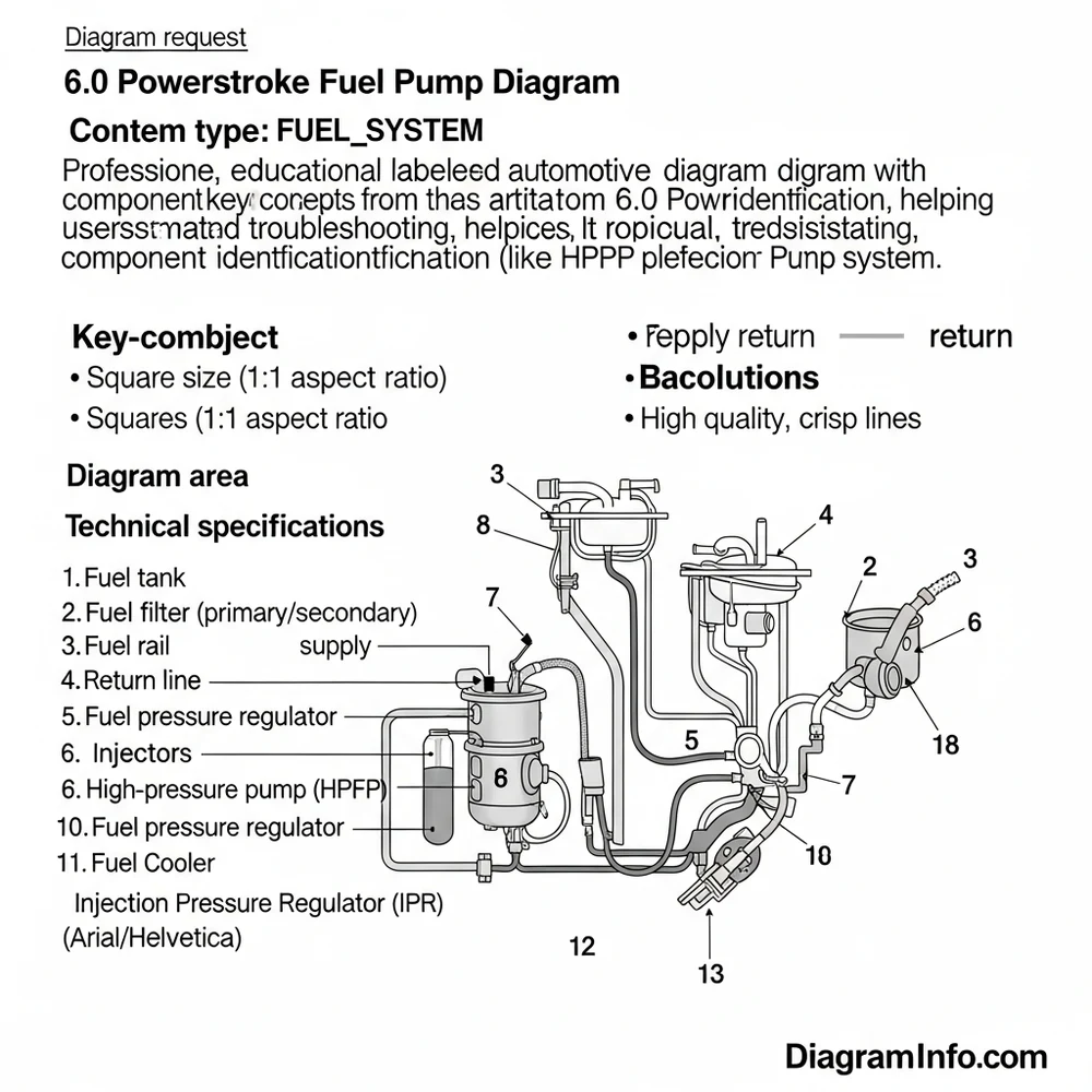 6.0 powerstroke fuel pump diagram diagram with labeled components and explanations