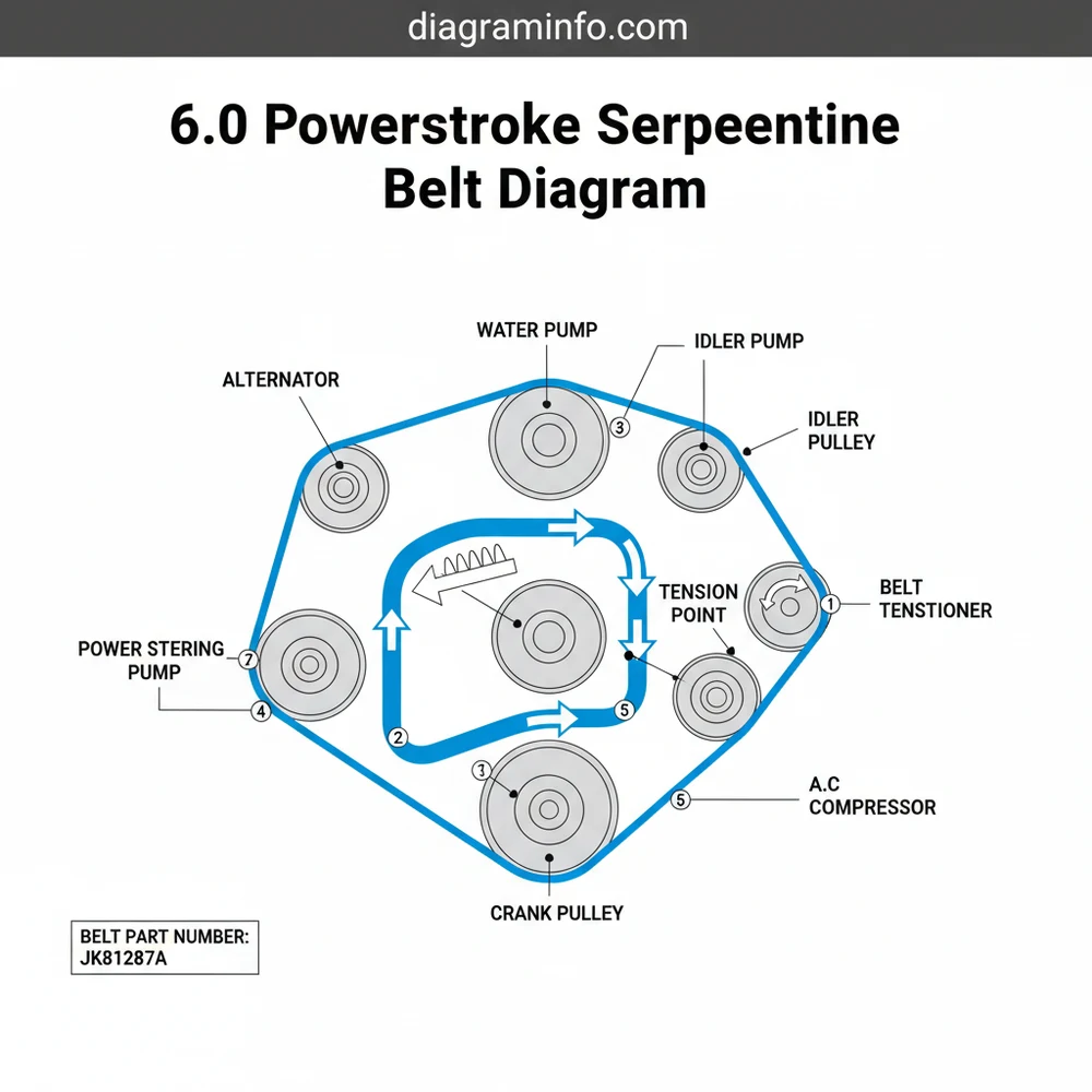 6.0 powerstroke serpentine belt diagram diagram with labeled components and explanations