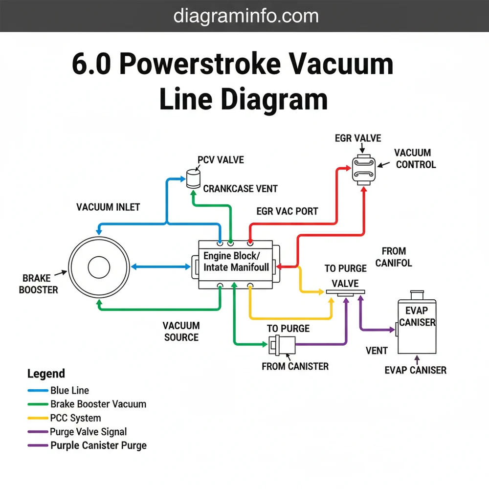 6.0 powerstroke vacuum line diagram diagram with labeled components and explanations