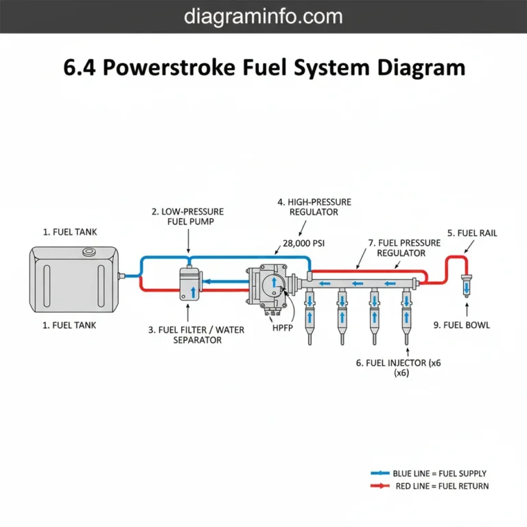 6.4 powerstroke fuel system diagram diagram with labeled components and explanations
