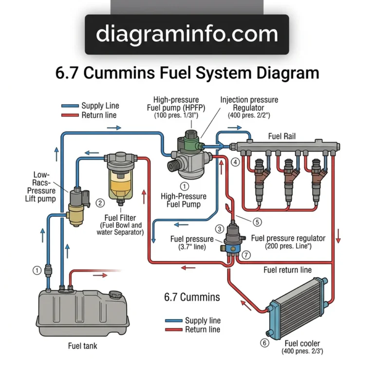 6.7 cummins fuel system diagram diagram with labeled components and explanations