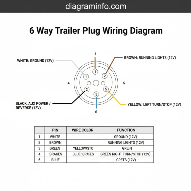 6 way trailer plug wiring diagram diagram with labeled components and explanations
