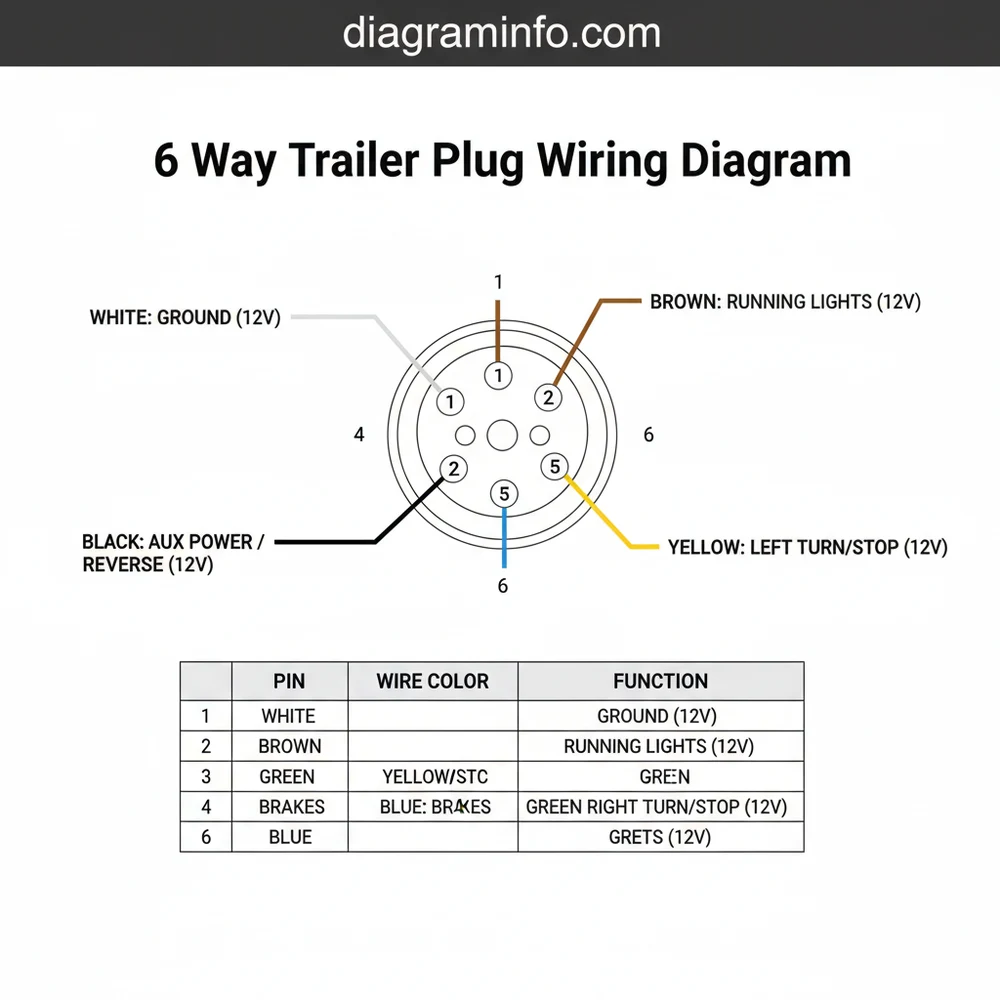 6-Way Trailer Plug Wiring Diagram: Pinout & Wiring 2026