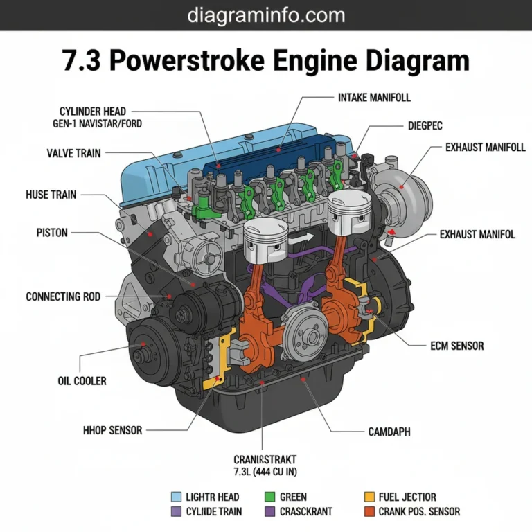 7.3 powerstroke engine diagram diagram with labeled components and explanations
