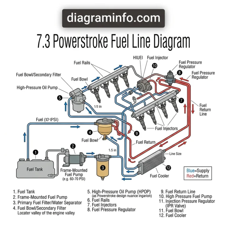 7.3 powerstroke fuel line diagram diagram with labeled components and explanations