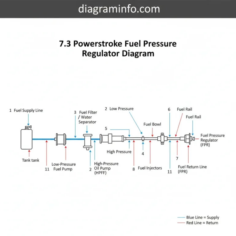 7.3 powerstroke fuel pressure regulator diagram diagram with labeled components and explanations