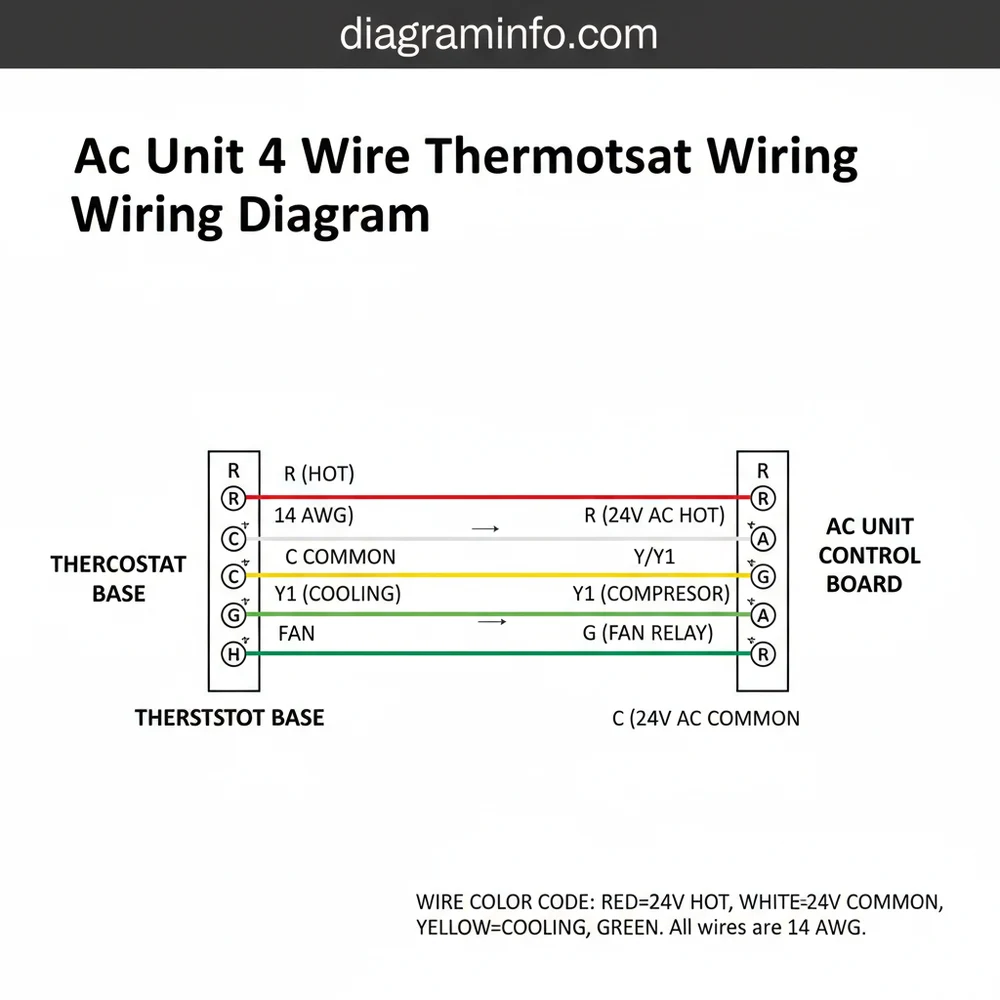 ac unit 4 wire thermostat wiring diagram diagram with labeled components and explanations
