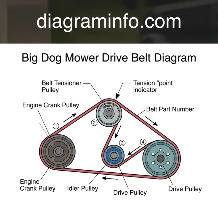 big dog mower drive belt diagram diagram with labeled components and explanations