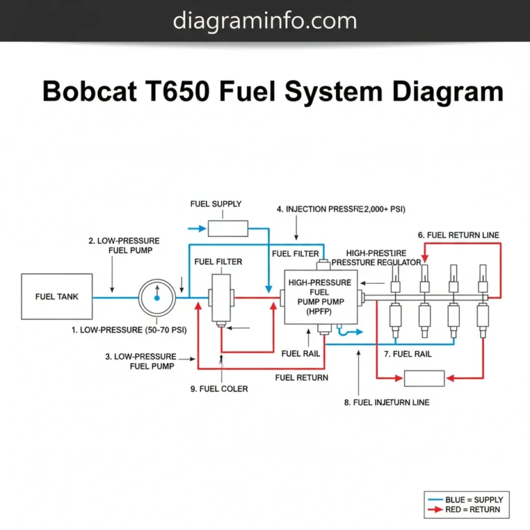 bobcat t650 fuel system diagram diagram with labeled components and explanations