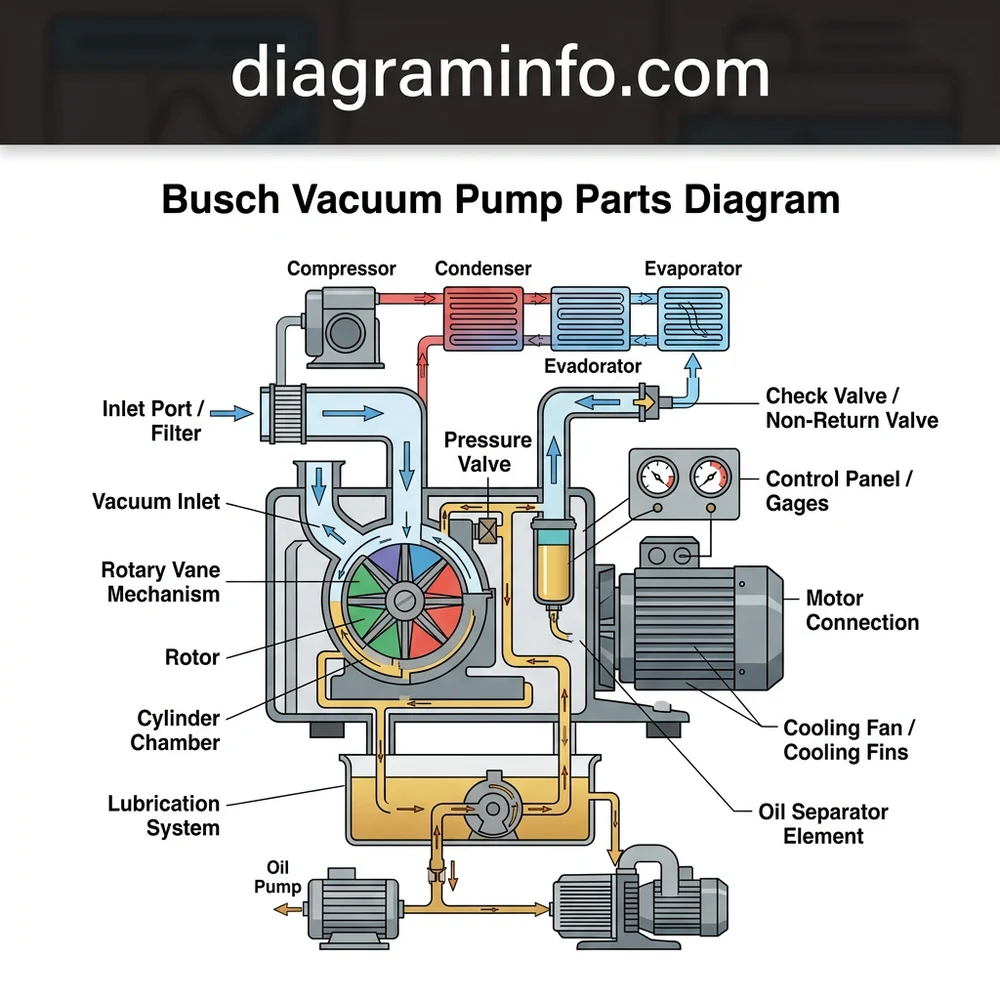 busch vacuum pump parts diagram diagram with labeled components and explanations