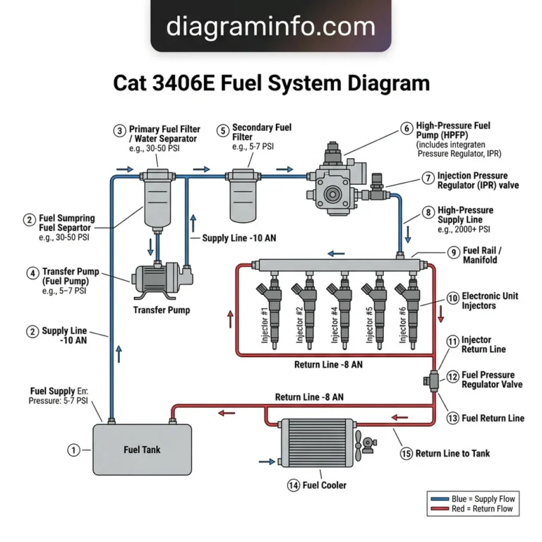 cat 3406e fuel system diagram diagram with labeled components and explanations