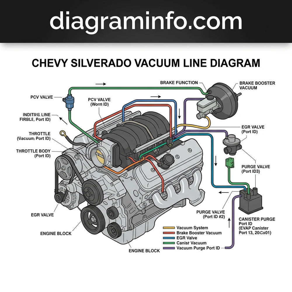 chevy silverado vacuum line diagram diagram with labeled components and explanations