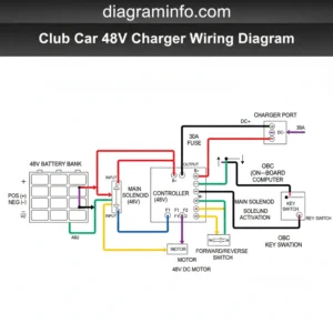 club car 48v charger wiring diagram diagram with labeled components and explanations