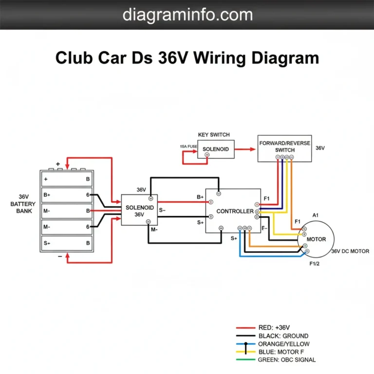 club car ds 36v wiring diagram diagram with labeled components and explanations