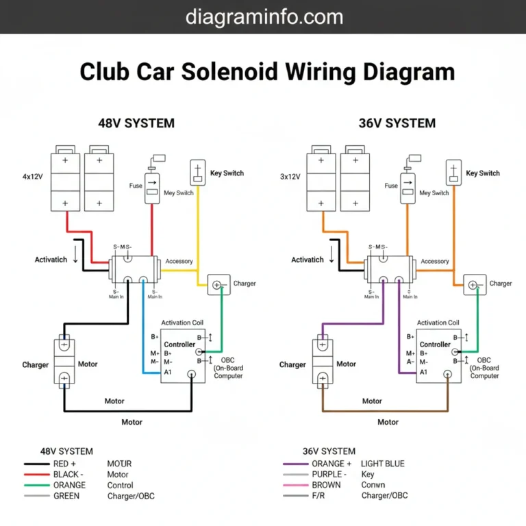club car solenoid wiring diagram diagram with labeled components and explanations
