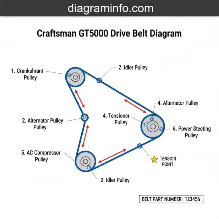 craftsman gt5000 drive belt diagram diagram with labeled components and explanations