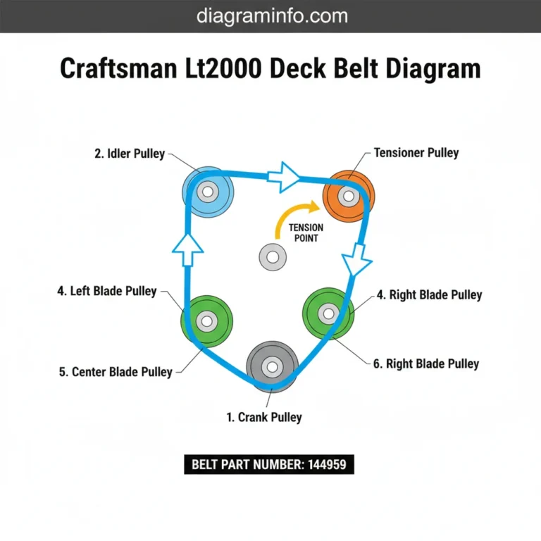 craftsman lt2000 deck belt diagram diagram with labeled components and explanations