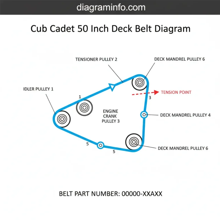 cub cadet 50 inch deck belt diagram diagram with labeled components and explanations