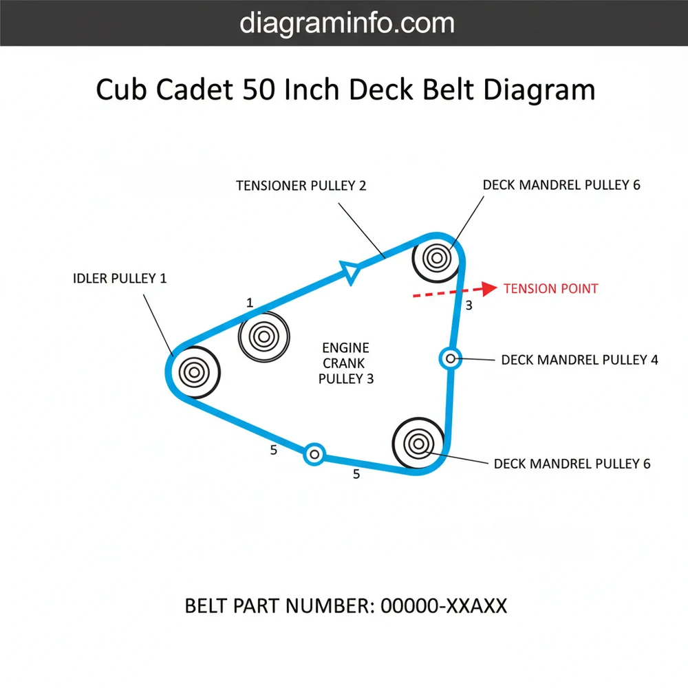 cub cadet 50 inch deck belt diagram diagram with labeled components and explanations