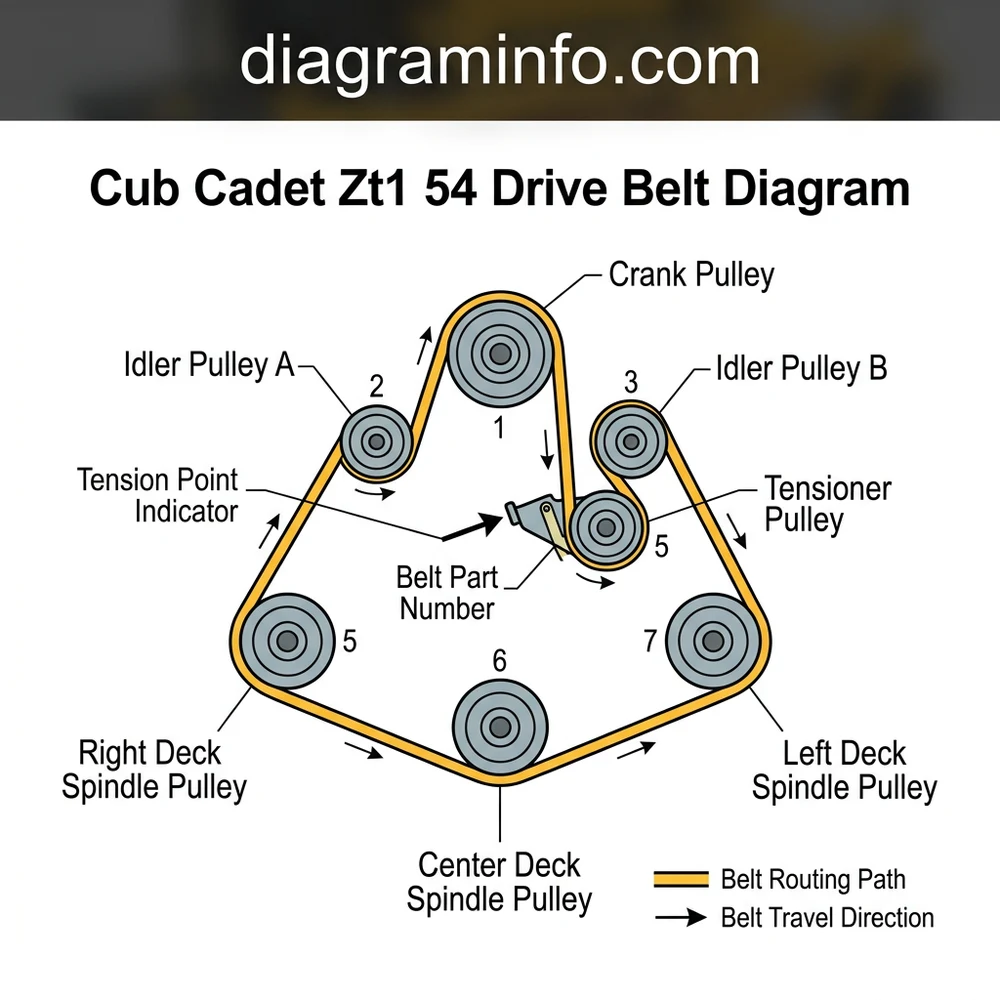 Cub Cadet ZT1 54 Drive Belt Diagram: Routing Guide 2026