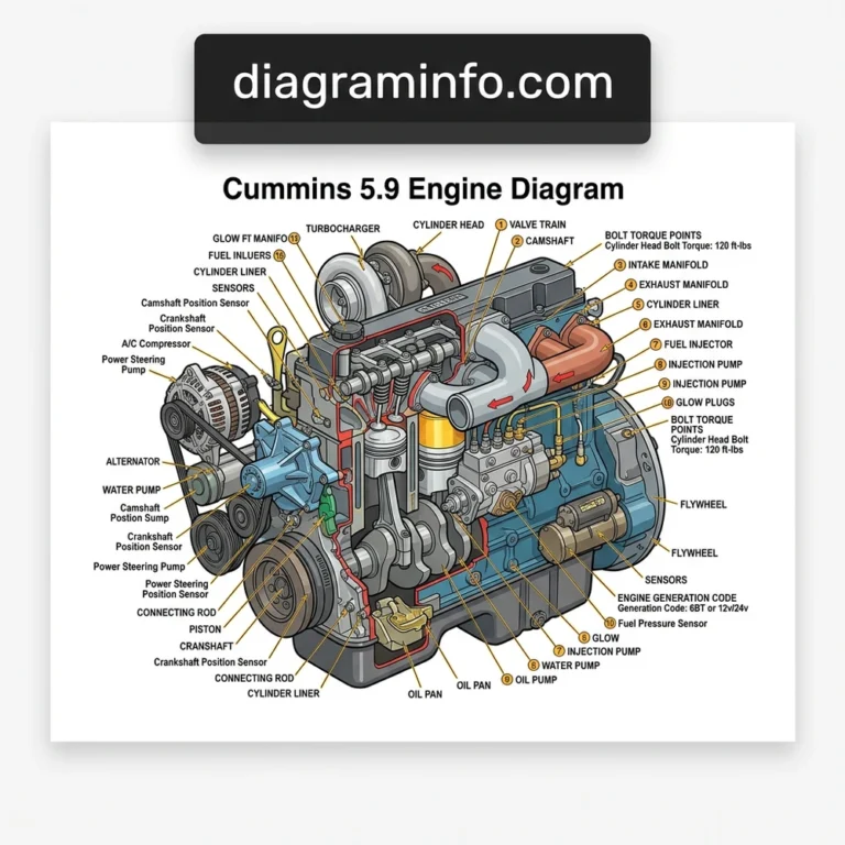 cummins 5.9 engine diagram diagram with labeled components and explanations
