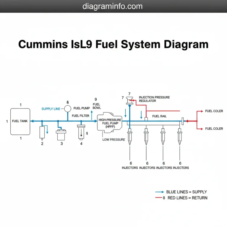 cummins isl9 fuel system diagram diagram with labeled components and explanations