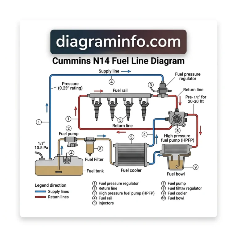 cummins n14 fuel line diagram diagram with labeled components and explanations