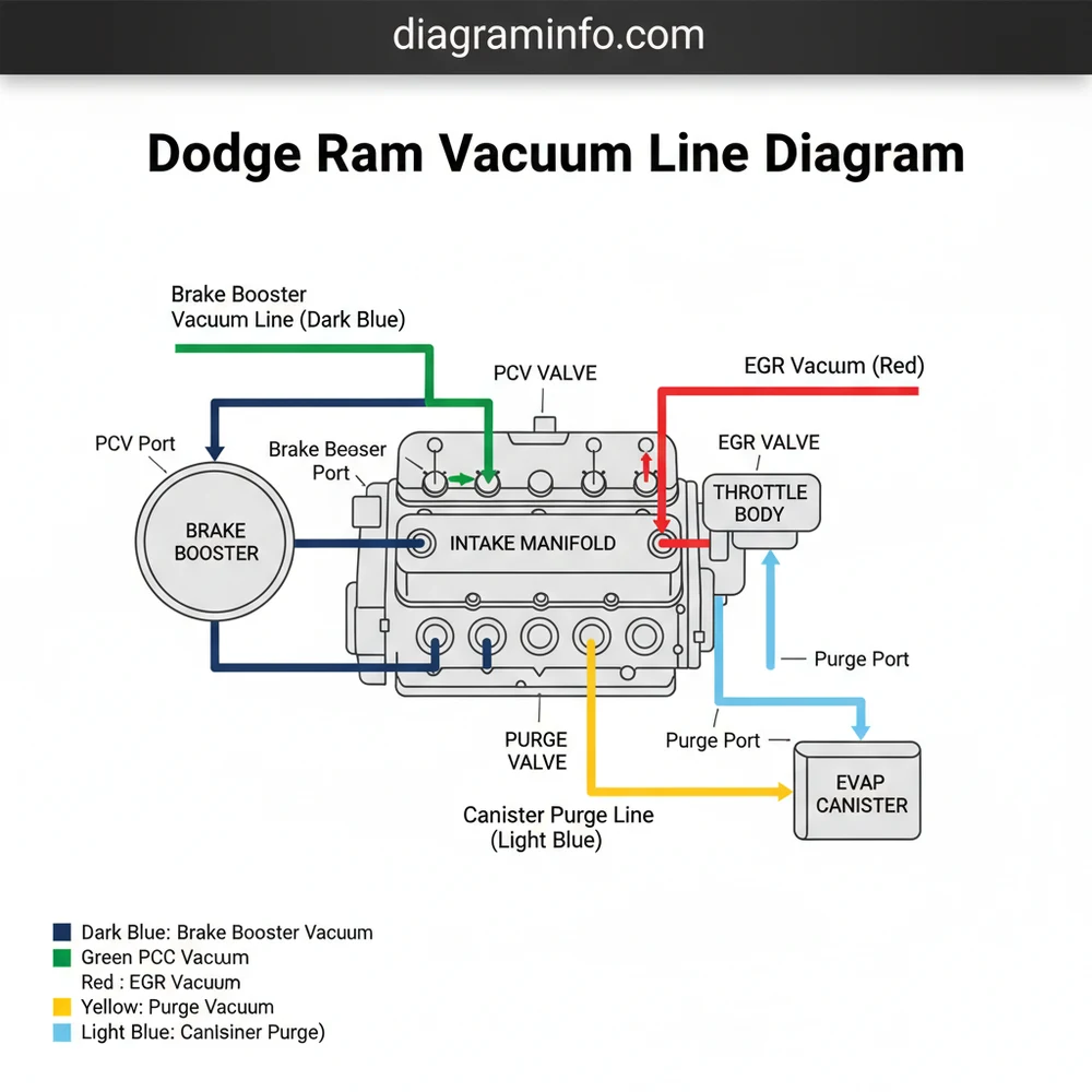 dodge ram vacuum line diagram diagram with labeled components and explanations