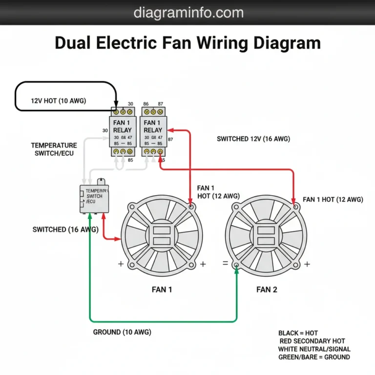 dual electric fan wiring diagram diagram with labeled components and explanations