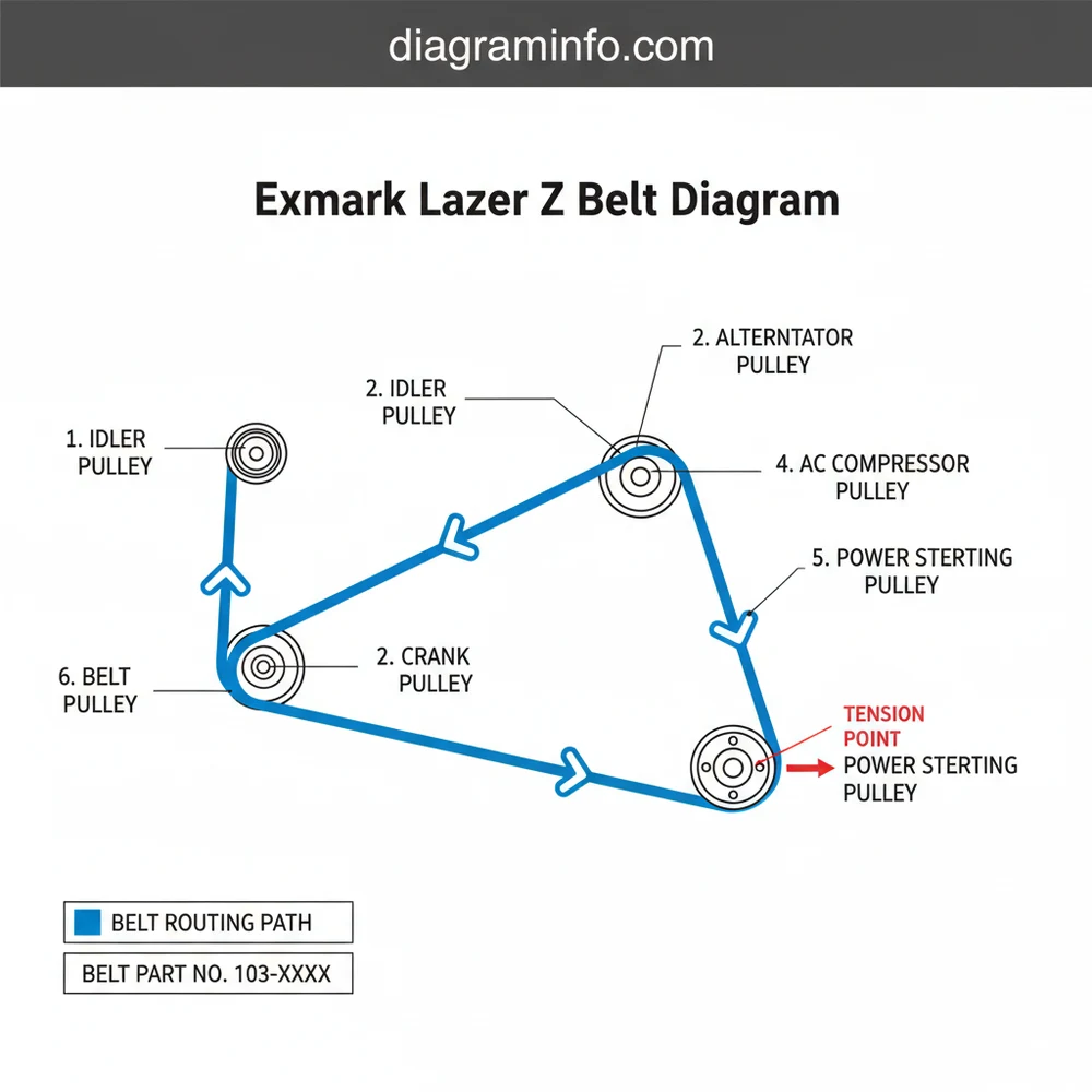 exmark lazer z belt diagram diagram with labeled components and explanations
