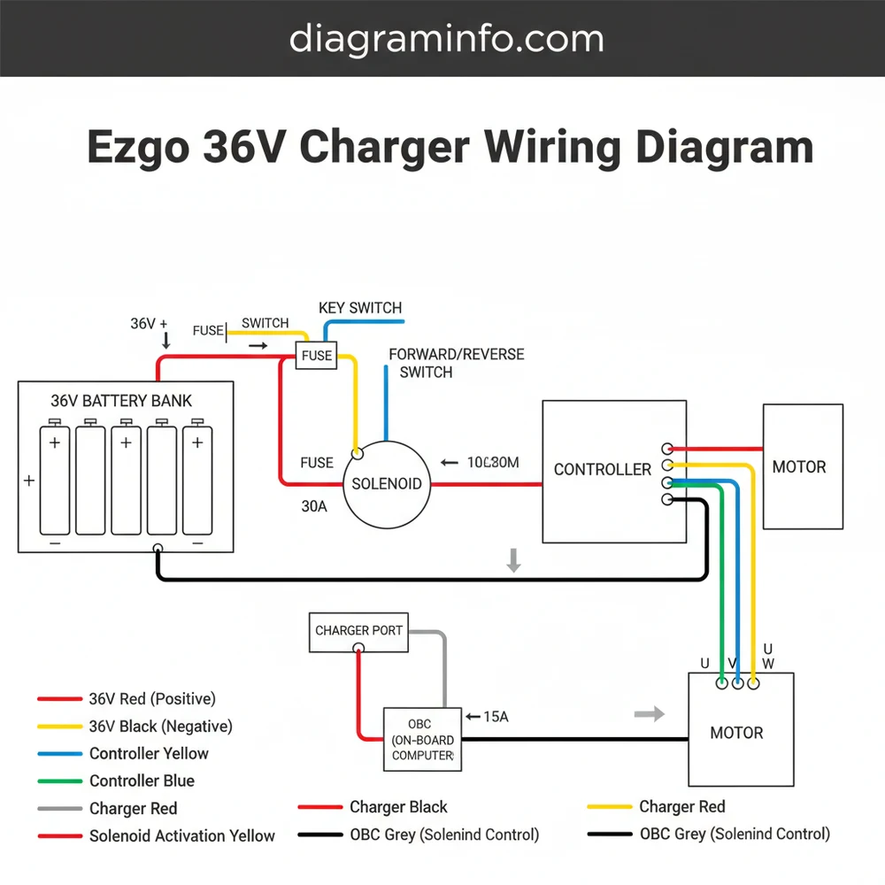 ezgo 36v charger wiring diagram diagram with labeled components and explanations