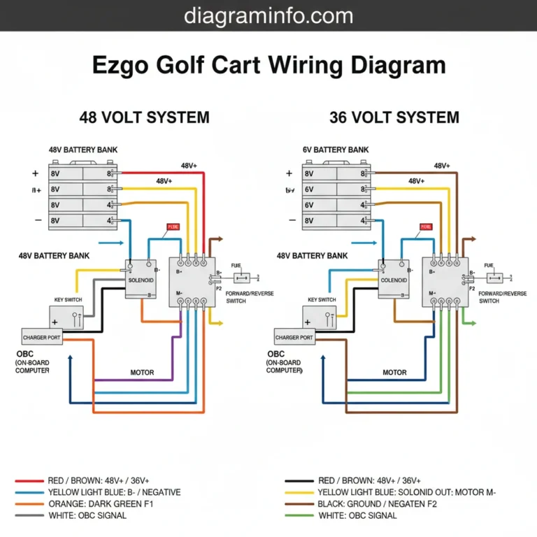ezgo golf cart wiring diagram diagram with labeled components and explanations
