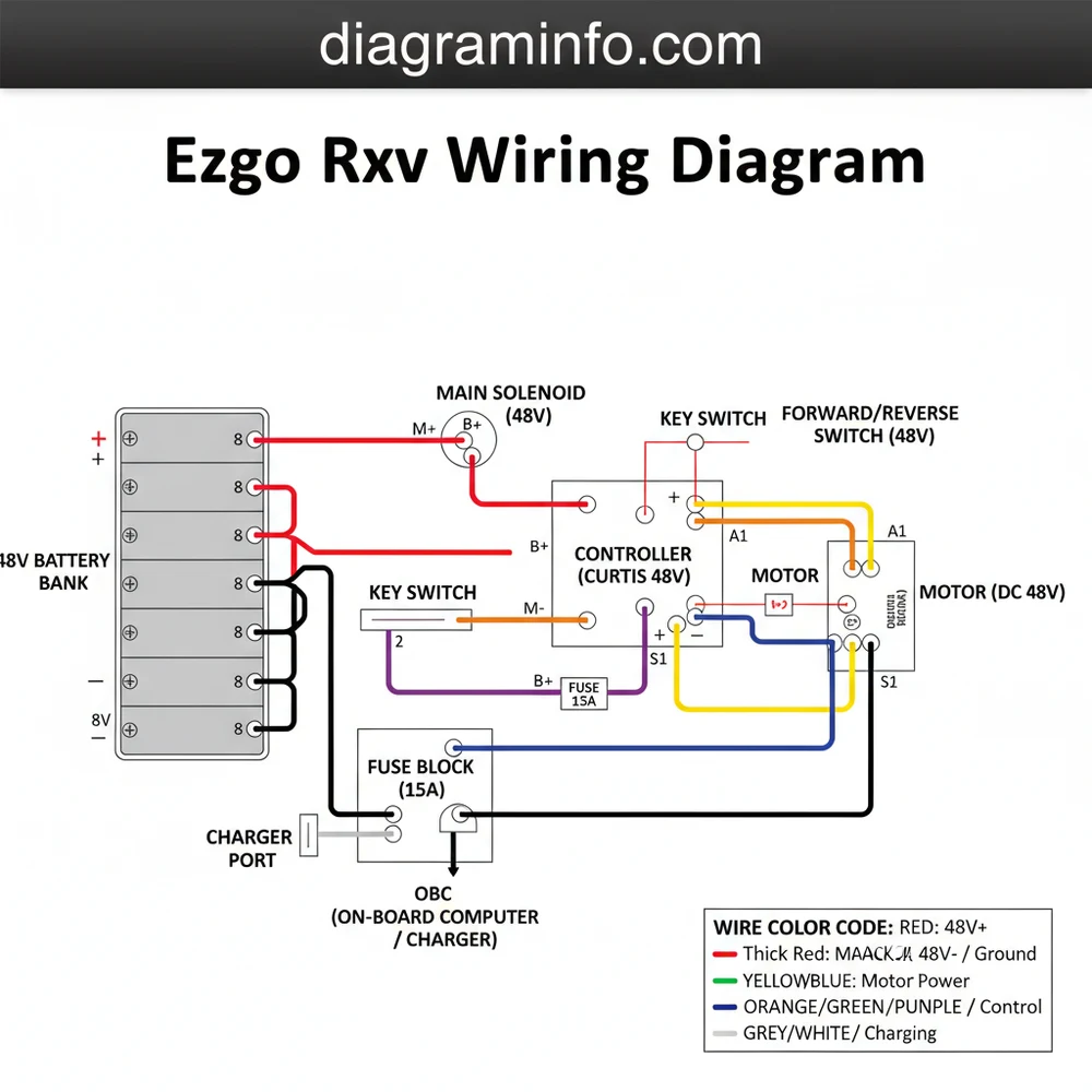 ezgo rxv wiring diagram diagram with labeled components and explanations