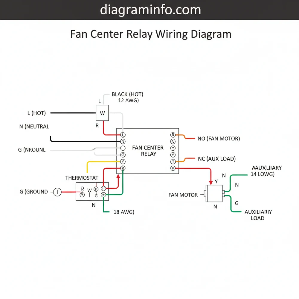 fan center relay wiring diagram diagram with labeled components and explanations