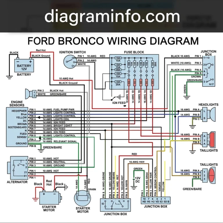 ford bronco wiring diagram diagram with labeled components and explanations