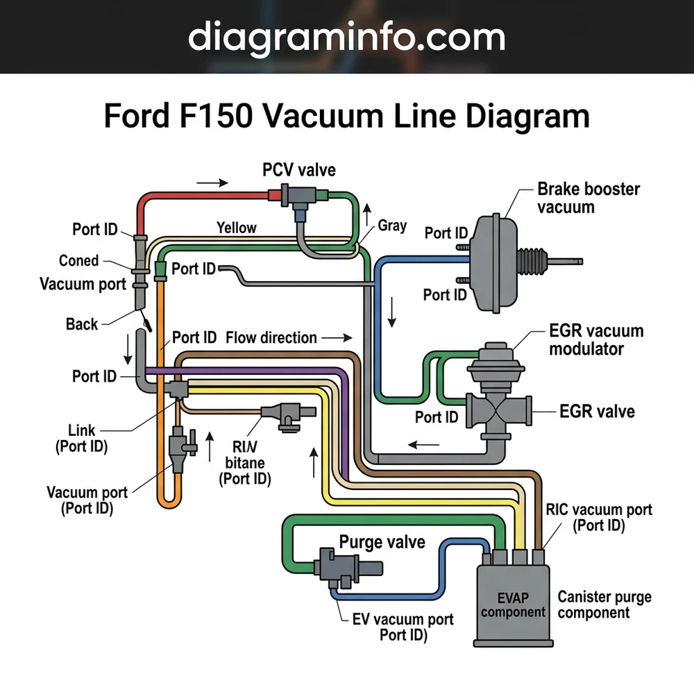 ford f150 vacuum line diagram diagram with labeled components and explanations