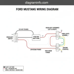 ford mustang wiring diagram diagram with labeled components and explanations